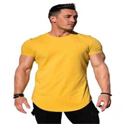 China Breathable High Quality Cotton Gyms Clothing 100% Loose Fitness T-Shirt Men for sale