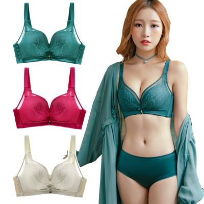 China Pump women lace up bra set fashion lace lift up transparent bra panties set women underwear set for sale