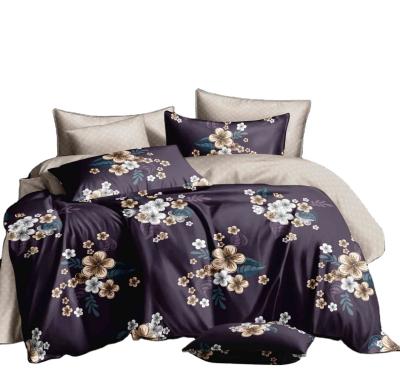 China Modern Classic 100% Polyester Bedding Set Bed Sheet Set With Floral / Flower Printing for sale