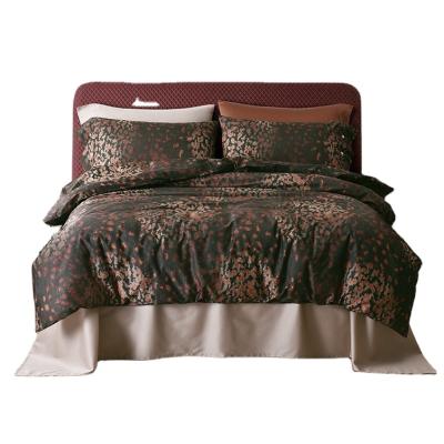 China Nondisposable Hot Sale 100% Cotton Bedding Sets Satin Leopard Designs Luxury 4pc Duvet Cover Set Sheet Set for sale