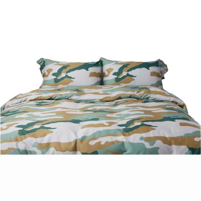 China Nondisposable Hot Sale 100% Cotton Sateen Camouflage Designs Luxury Bedding Sets 4pc Duvet Cover Set Sheet Set for sale