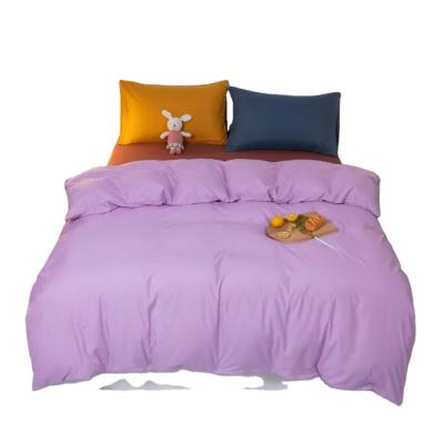 China Modern Factory Provided 100% Polyester Bedding Set, Fitted Sheet Set In Different Solid Colors for sale