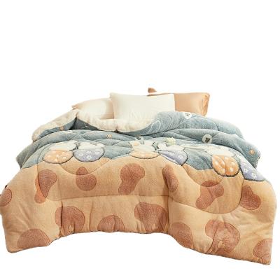 China Nondisposable Polyester Snowflake Fleece and Sherpa Fleece Comforter Set for sale