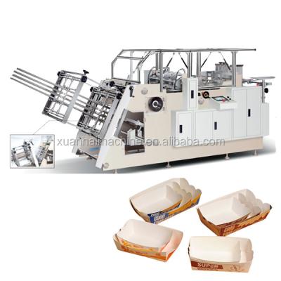 China High Speed paper fast food lunch cake cardboard packing carton box making machine for chips box for sale