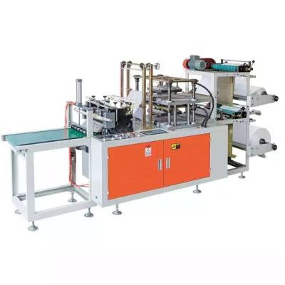 China stock  High speed 300pcs/min Cheap Type Double Layer Plastic HDPE CPE Glove Making Machine Price with hot pin for sale