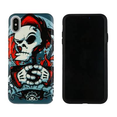 China TPU+PC 2 in 1 phone case with relief design and invisible stand for iphone for sale