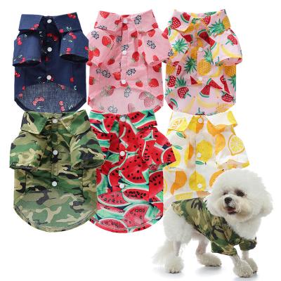 China CLASSIC Hot Sale Fruit Printed Dog Clothes Vacation Summer Shirts Custom Pattern Dog Clothes Pet Accessories for sale