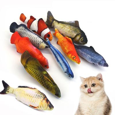 China Catnip Plush Fish Catnip Fish Cat Toys Wholesale Soft Realistic Chew Toy Cheap Stocked Resistant Catnip Toys For Cats for sale