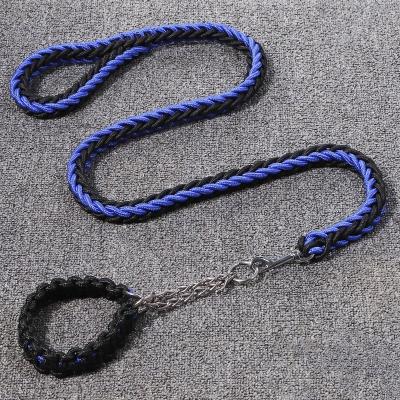 China Custom Wholesale Pet Accessories Braided No Pull Leash Custom Colors Dog Collar and Leash Set for sale