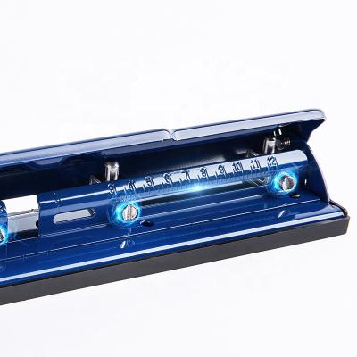 China 2-hole 10 Sheet Capacity Adjustable Three-hole Punch High Quality And Good Price for sale