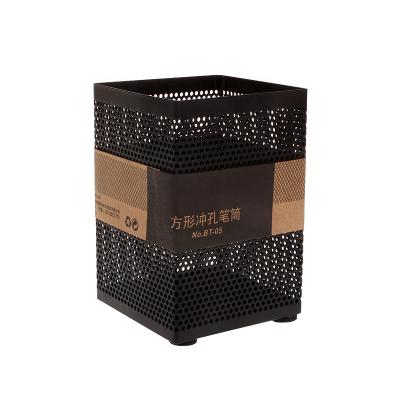 China Hot Selling Mesh Metal High Quality Square Shape and Best Price Square Pen Holder for sale