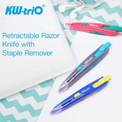 China High quality and good price office retractable utility knife with clip remover for sale