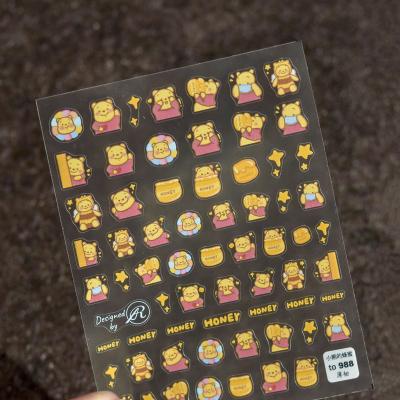 China News Design 3D Bear Nail Stickers Cute Animals Lovely Colorful Bees Ladybugs Nail Ornaments Manicure Accessories for sale