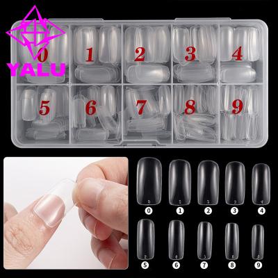 China 500pcs Design French Acrylic Fake Nails Natural UV Gel Manicure Tips Artificial False Half Ballerina Nail Tips For Nail Art Salon for sale