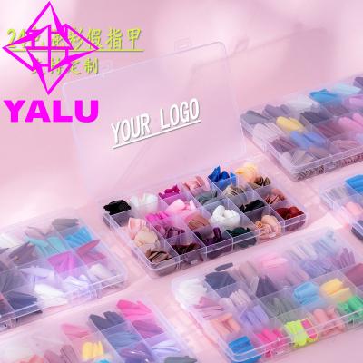 China Design New Arrival ABS Ballerina Fake Long Nails Tips Gradient Jelly Colors Full Cover Coffin Press On False Nail Art Tips Bundle for sale