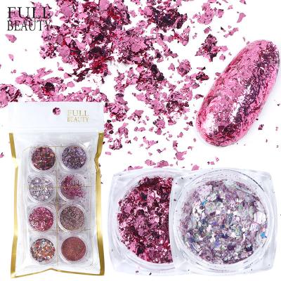 China Sticker Diamond Powder Laser Reflective Nail Dye Mixed Glass Micro Nail Art Decorations Diamond Glitter Nail Sequins Holographic for sale