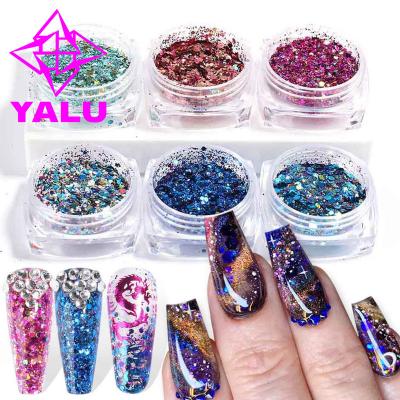 China Nail Sticker Accessories New Mixed Size Ultrathin Flash Star Round Shape Glitter Glitter DIY Paillette Nail Decoration Colorful for sale