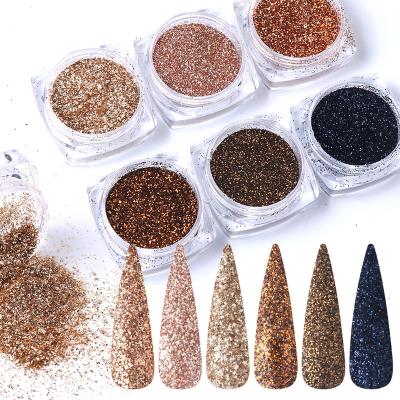 China Holographic Nail Art Pigment Dust Mirror Shimmer Powder Nail Acrylic Glitter Chrome Laser Powder Dye Poeder for sale