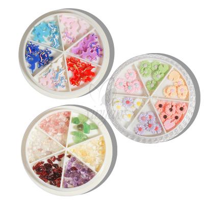 China Crystal Resin Nail Art Decoration Mixed 6 Grids Cute Cartoon 3D Nail Art DIY Nail Accessories For Beauty Salon Suppliers for sale