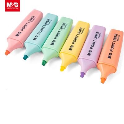 China office & School Markers M&G Hot Sale 6 Colors Pen Highlighter Set Chisel Tip Scented Ink Pastel Stationery for sale