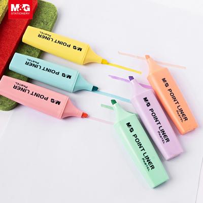 China office & Hot Selling School Markers M&G Pocket Style Mini Cute Chisel Tip Highlighter Display Packing Stationery Wholesale for sale