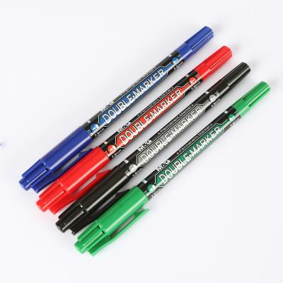 China M&G Permanent Marker Pen Double Tips Red Black Best Selling Blue Green for sale