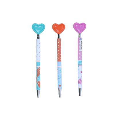 China office & School M&G Pen Writing Instruments Retractable Ball Pen Office Supplies Stationery Heart Shape Clip Pen Blue 0.5mm Kawaii Tip for sale