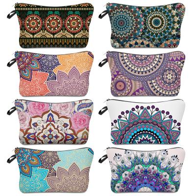 China Promotional Offers Durable Printing Mandala Flower Design Travel Cosmetic Bag For Women for sale