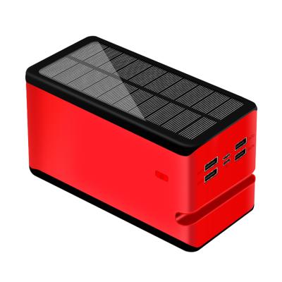 China Fast charging support 100000 mAh solar power wireless bank, with 4 USB outputs, for camping lights for sale