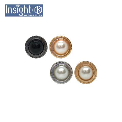 China Wholesale White Pearl 25mm Zinc Alloy Viable Shirt Button Buttons Jeans Accessories Button Pin For Children for sale