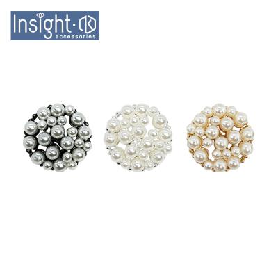 China 18mm New Design Sustainable Metal Buttons Round Leg Button Plating Pearl Button For Dresses for sale