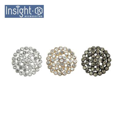 China Fashion Viable Zinc Alloy 18mm Leg Buttons Around Crystal Rhinestone Button For Clothes for sale