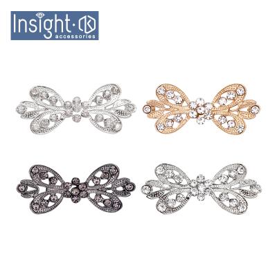 China Viable Wholesale Diamond Pair Buckles Custom Leaf Shaped Pair Buttons Rhinestone Pair Buckles For Dress for sale