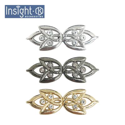 China Viable Wholesale Rhinestone Pair Buckles Custom Diamond Pair Buttons Rhinestone Pair Buckles For Clothes for sale