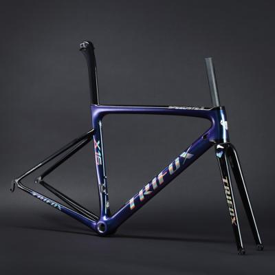 China Road Bikes 2020 TRIFOX Carbon Fiber Road Bike Frame Set Chameleon Paint V Brake for sale