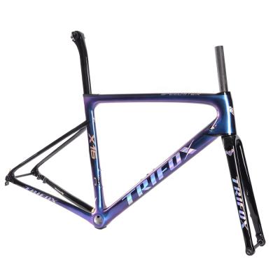 China Road Bikes TRIFOX Carbon Frame Road Bike X16 Chameleon Color Cable Road Bike Frame Super Light Super Light Inner Carbon Fiber for sale