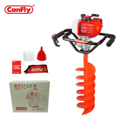 China CanFly 44F 660 2 Hole Digger 52cc Gasoline Earth Auger Strlke Tree Planting Digging Machine 1.1L for sale