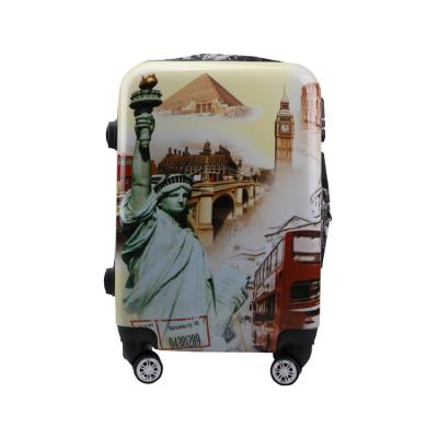 China Liberty Picture Waterproof Durable High Quality PVC Case Luggage Trolley Hard Luggage Statue Bags Sets For Adult Kids for sale