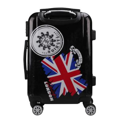 China Popular High Quality Black British London Trolley 3pcs Flag PVC Waterproof Goods Bags 20 24 28 Set For Travel And Diary for sale