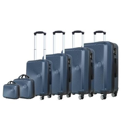 China Waterproof Durable 2022 New Durable Portable Luggage ABS Solid Color Suitcases Boarding Luggage Set for sale