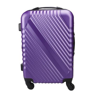 China Multifunctional Waterproof Durable Purple Diagonal Stripes Make Up Luggage Case Sets Trolley Suitcase Trolley Cases for sale