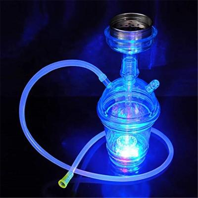 China 2021 New Portable Hookah Cup Portable Hookah Sets Smoking Products Acrylic Hookah Set Wholesale Shisha Led Hookah for sale