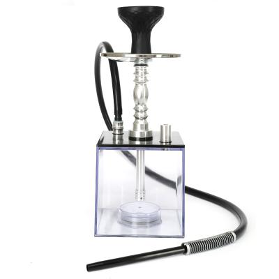 China German Hot Selling Shisha Hookah Box Transparent Modern Fancy Led Light Acrylic Hookahs Portable Square Arabic Hookah for sale