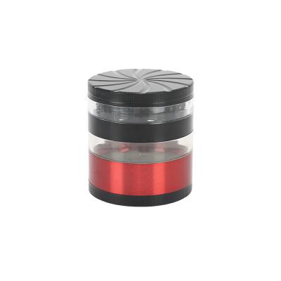 China Hot Selling Metal Zinc Alloy Visible Logo Tobacco Herb Grinder Custom Made Herb Grinder 63mm-5Layers for sale