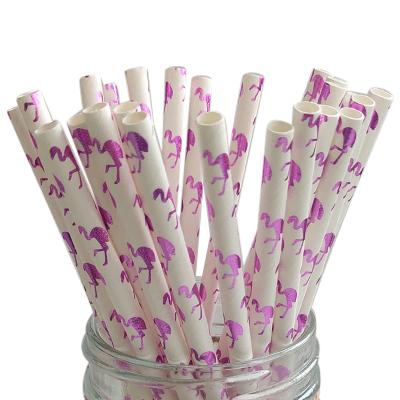 China Hawaiian Disposable Biodegradable Paper Straws Color Style Eco-Friendly Drinking Straws for sale