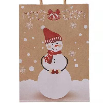 China Wholesale Recyclable Spot Custom Logo Cute And Lovely Snowman Christmas Stocking Gift Bag Small for sale