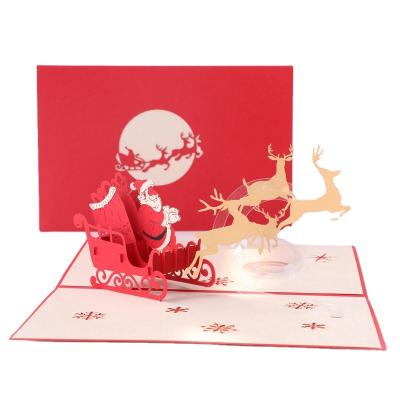 China Gift.Shopping.Food.Candy. Farming Deer Car 3D Stereo Rotating Music Card Sound Cards Christmas Greeting Cards for sale