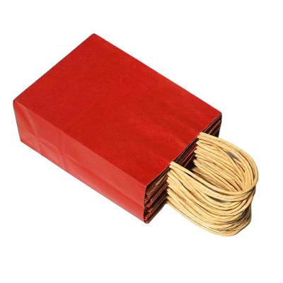 China Custom Boutiques Thick Red Kraft Paper Garment Clothing Bags Recyclable Thick Red Vertical Paper Bags In Stock for sale