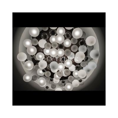 China Contemporary Northern Europe Bubble Glass Ball Design Modern Led Chandelier Ceiling Lamp Crystal Lift For Bedroom for sale