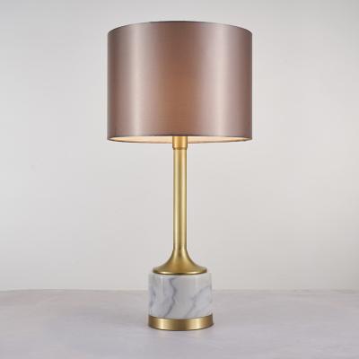 China Modern Light Luxurious Living Room Sofa Bedroom Head Of Bed Brass Marble Table Lamp for sale